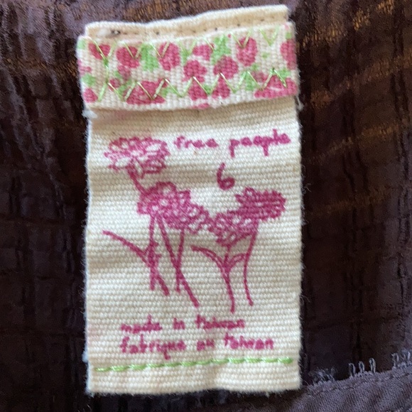 Free people brown summer dress with full separate lining & Narrow Braided belt. - Picture 3 of 15